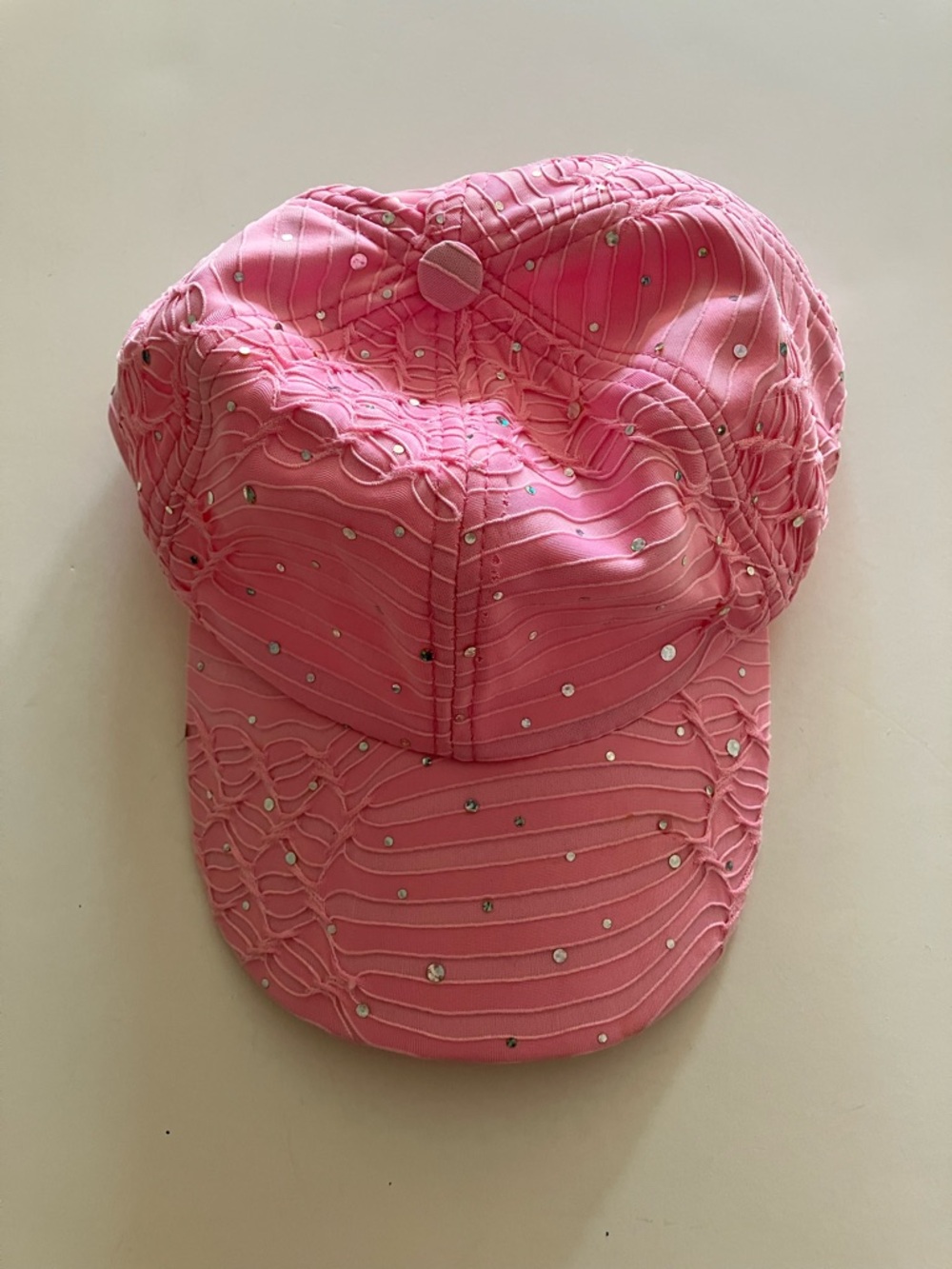 Pink Bejeweled Adjustable Cap